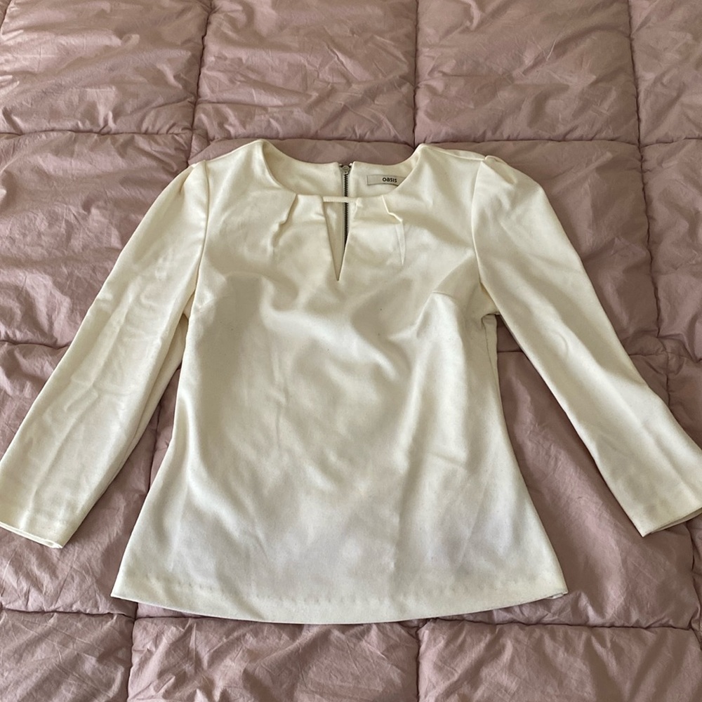ASOS Women’s Oasis Top, Ivory, Size UK 8